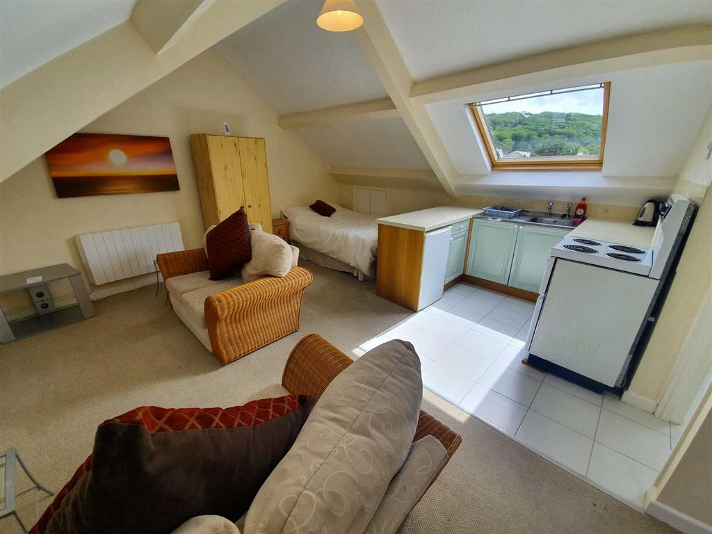 Open plan   lounge   bedroom   kitchen