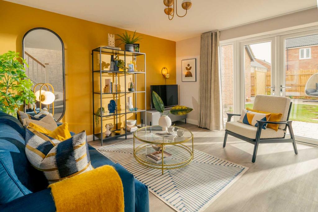 Living Room with French Doors to Garden