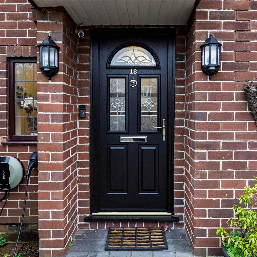 Composite front door with exterior charging ev poi