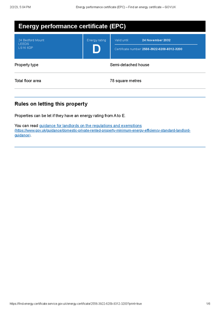 EPC Certificate