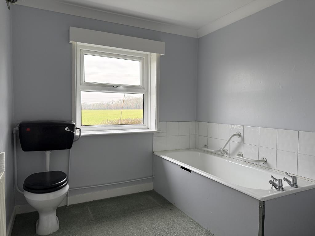 Bathroom with view of fields