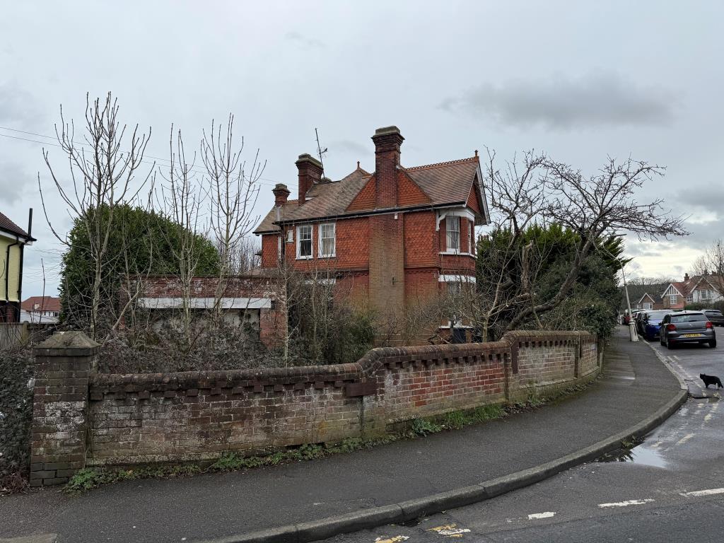View from Road showing garage