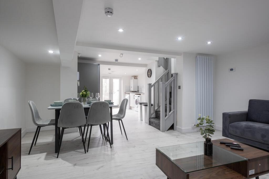 A stylish living room featuring modern furnitur...