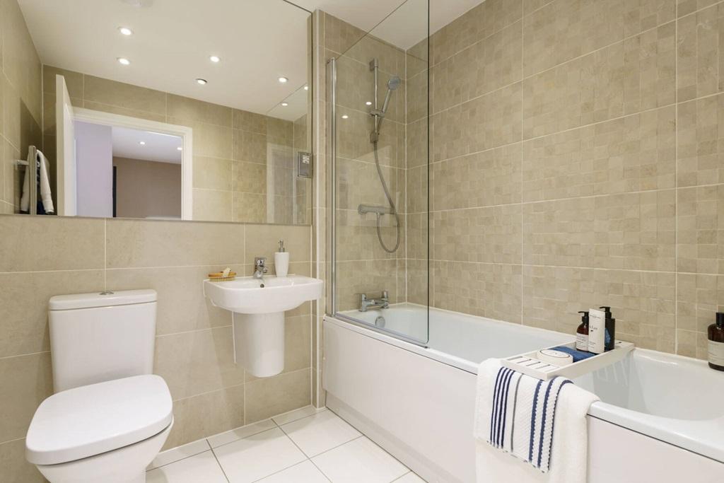 A good-sized bathroom with high quality...