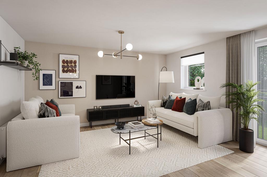 Spacious lounge in the Hawthorne 2 bedroom...