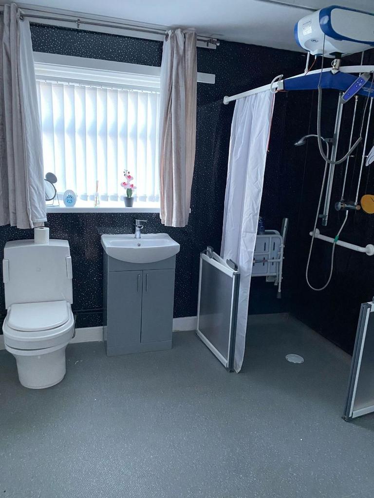 Disabled bathroom to lower level
