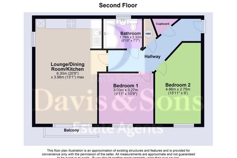 2 bedroom flat for sale, Dyffryn Court, Abercarn, Newport. NP11