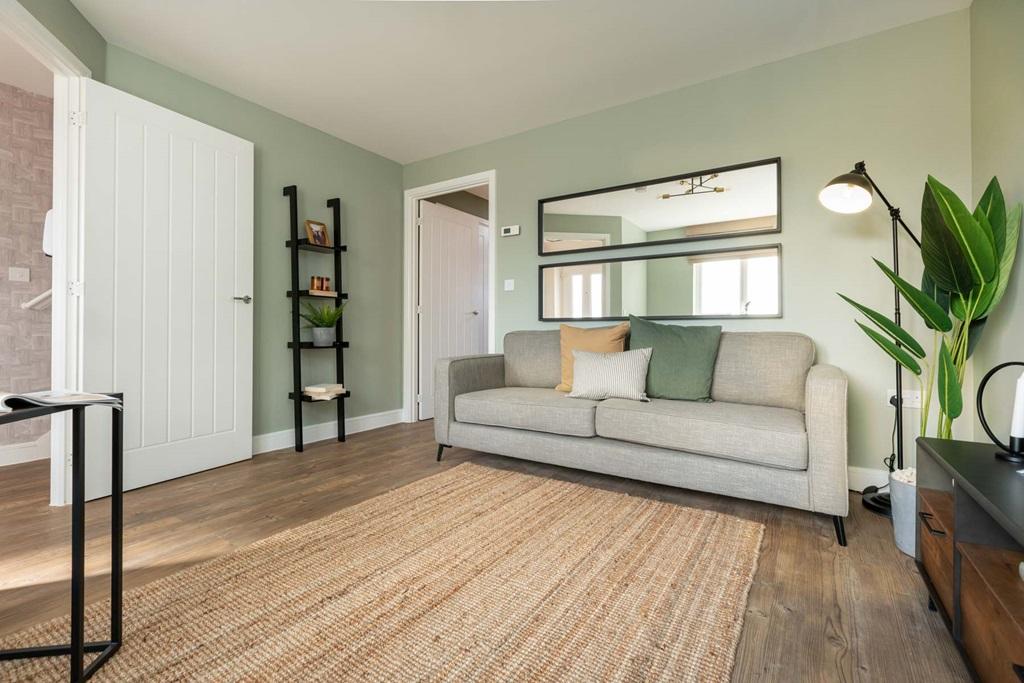 Entering into the living room with front facing...