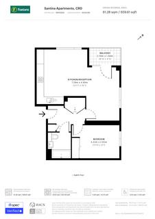 1 bedroom flat for sale, Santina Apartments, Cherry Orchard Road, Croydon, CR0