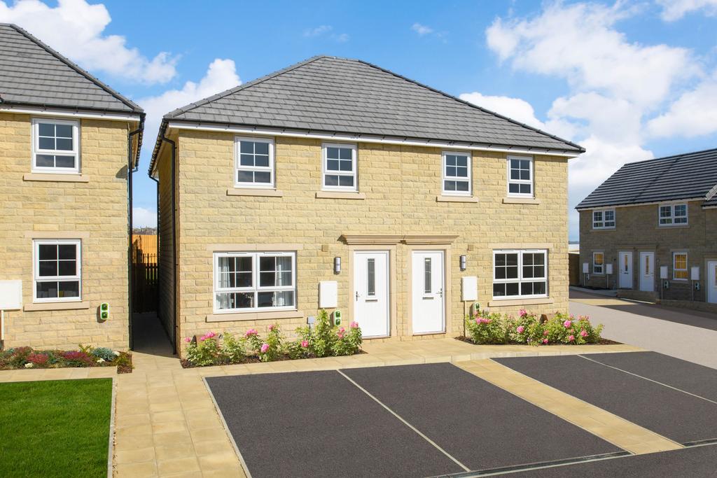 External view of the stone built semi-detached...