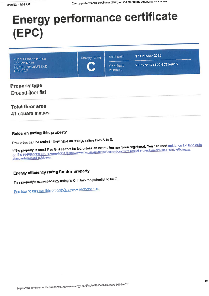 EPC Certificate