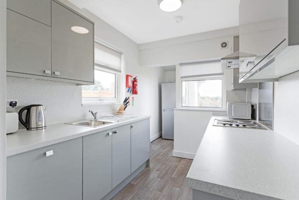 Modern kitchen featuring sleek cabinetry and am...