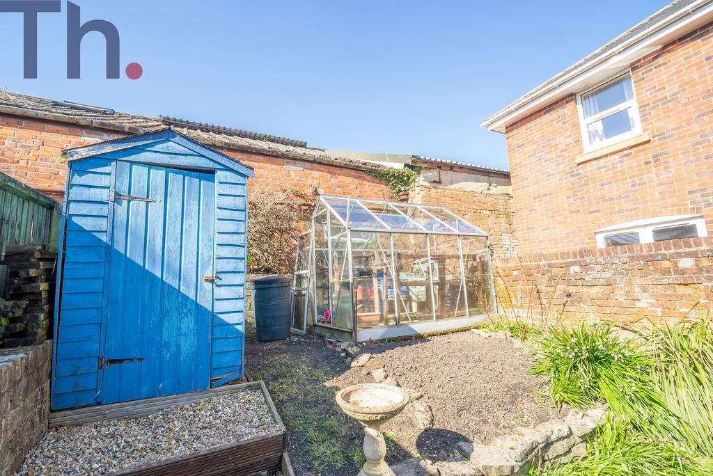 Rear Garden with Shed &amp; Greenhouse