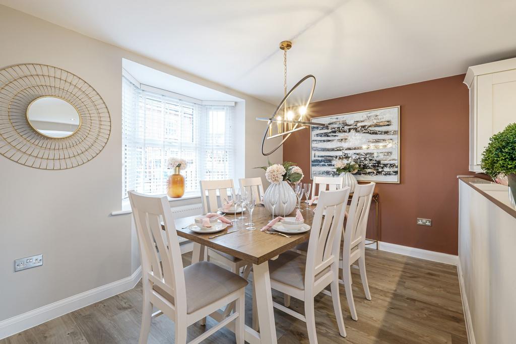 Layton kitchen dining area with bay window