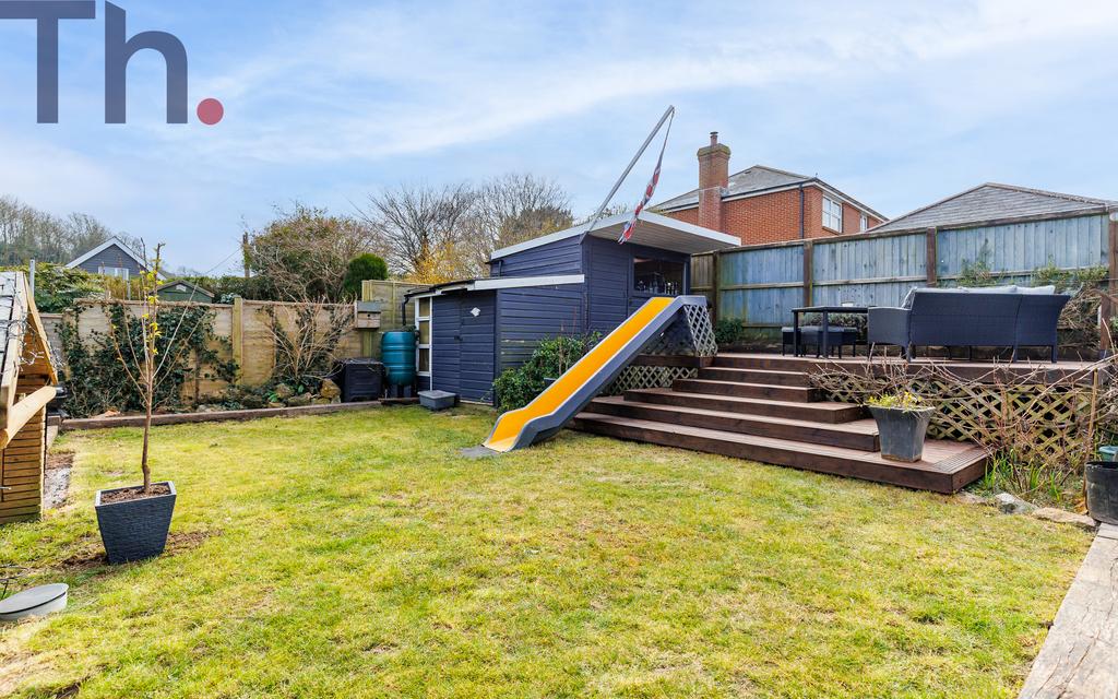 Lawned Garden with raised decking