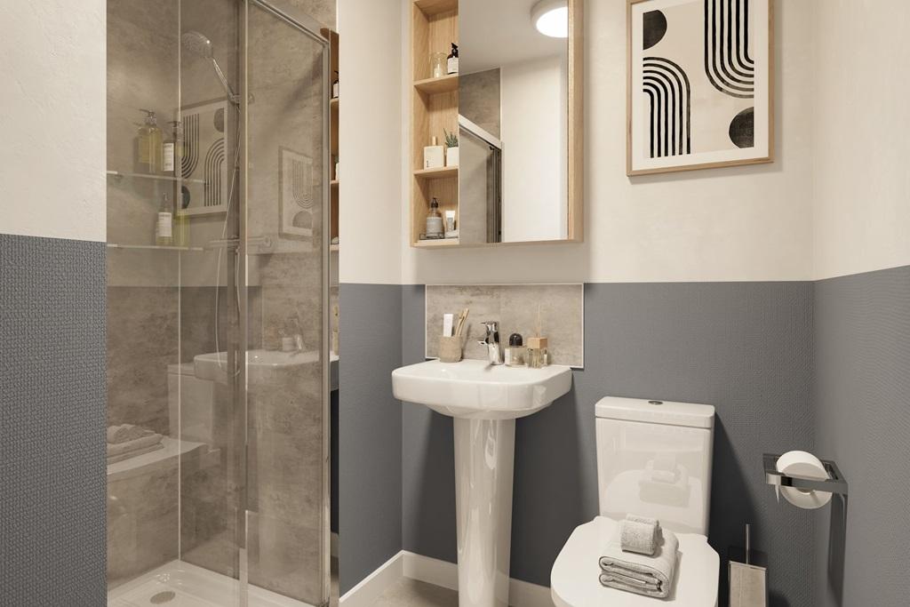 A convenient shower room is easily accessible...