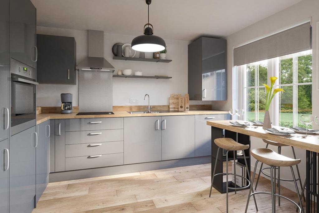 Bright and airy kitchen with space for a small...