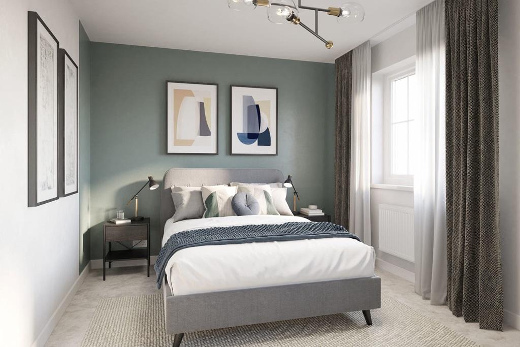 The second bedroom is also double in size