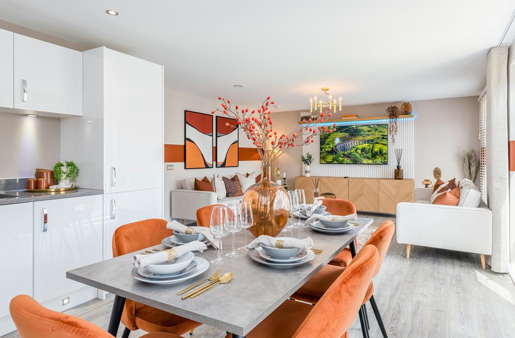 Dining space in three bedroom apartment