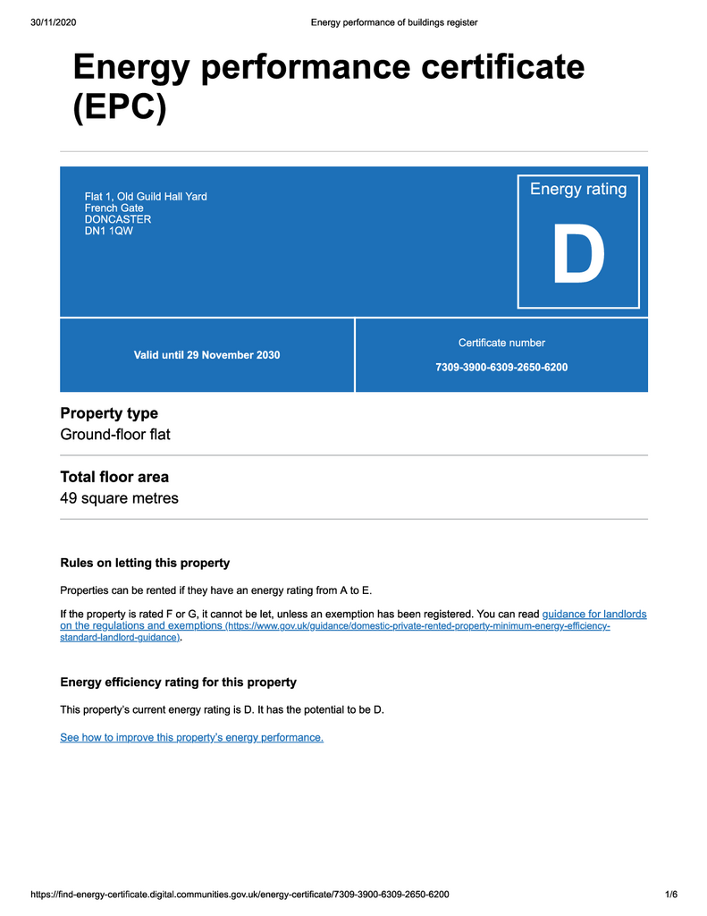 EPC Certificate
