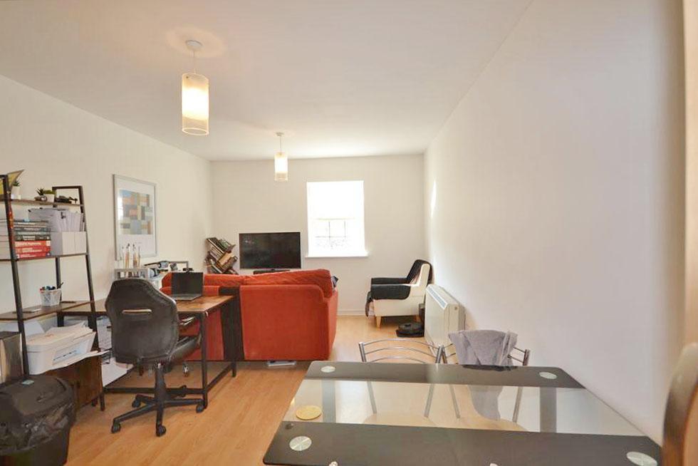 Open plan living and dining area