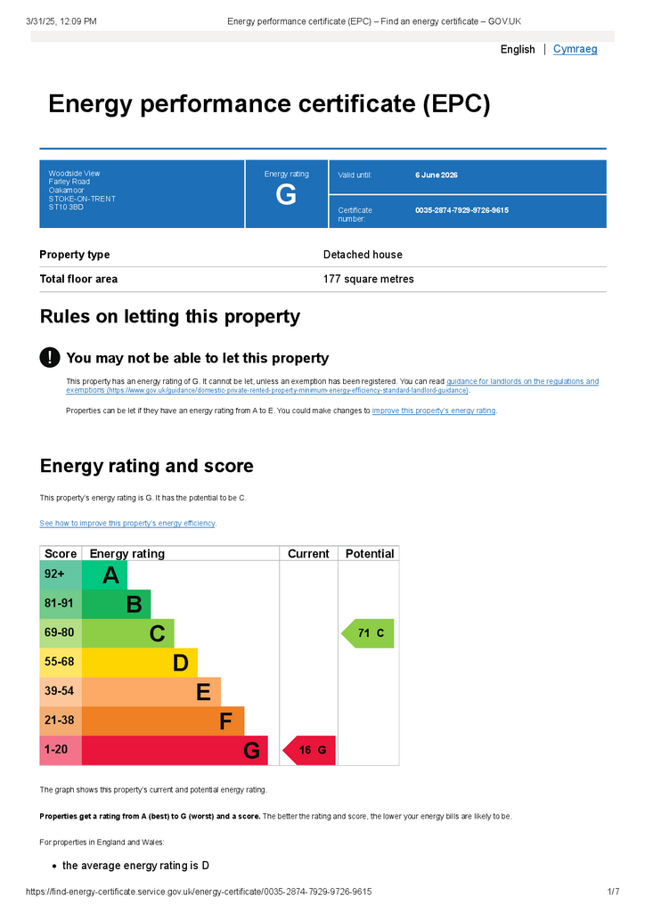 Energy performance certificate (EPC) – Woodside Vi