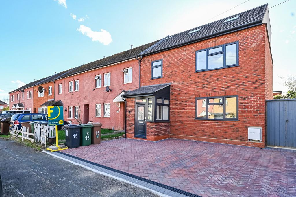 Semi-detached house exterior, driveway