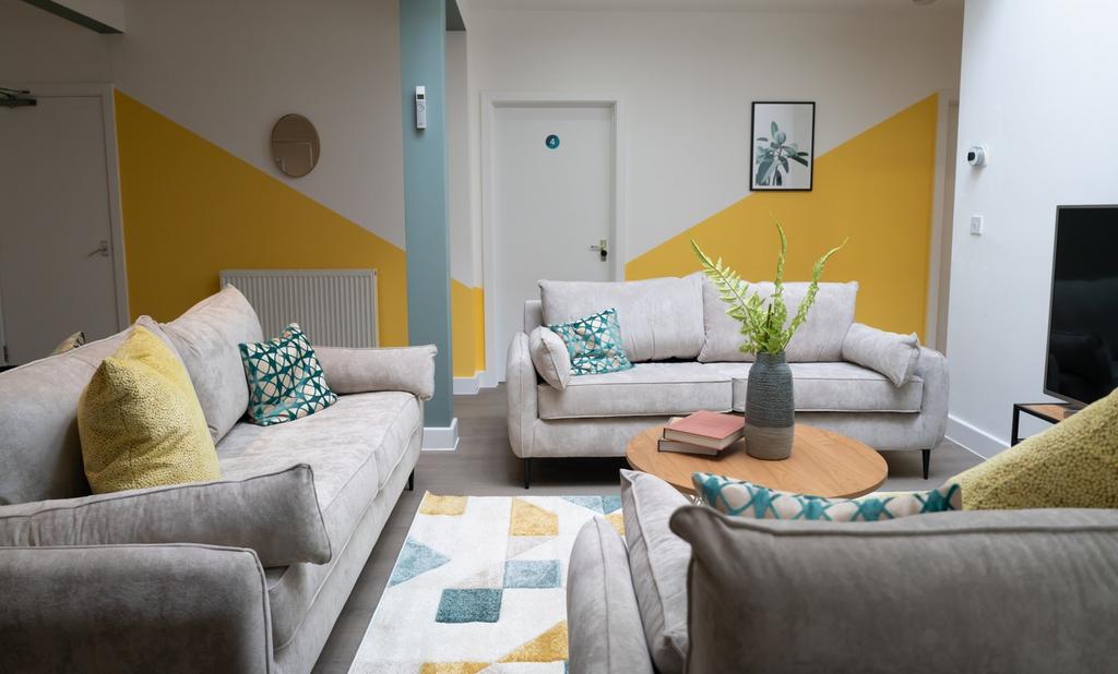 A bright and spacious modern living room, perfe...
