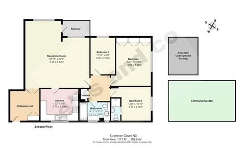 Flat 12, Cranmer Court Wickliffe Avenue, London, N3 3HG