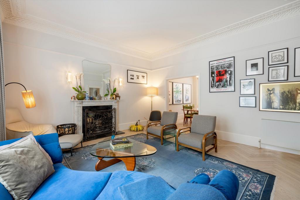 Living room, fireplace