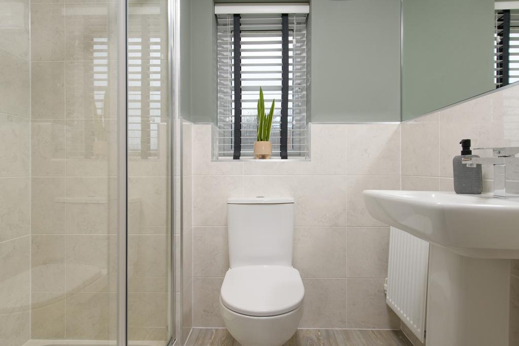 Inside view 3 bedroom Denby en suite shower room