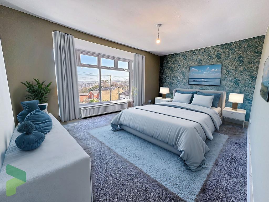Virtually staged bedroom