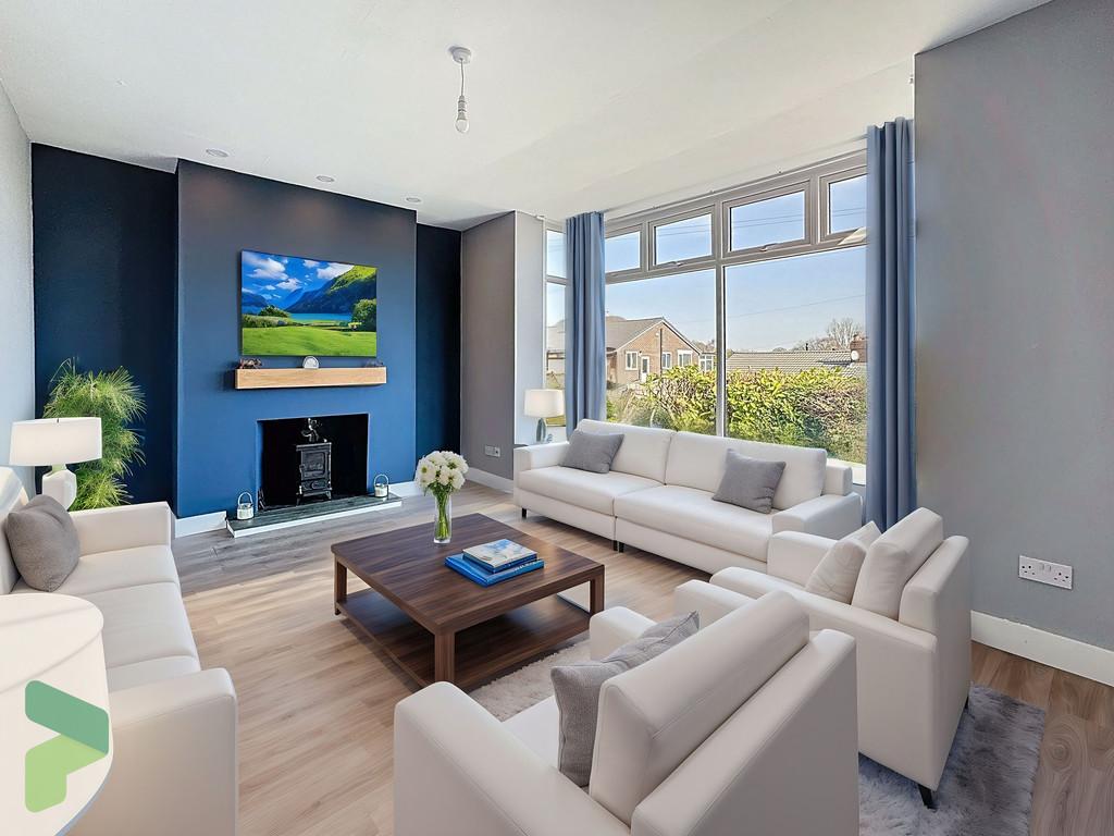 Virtually staged lounge