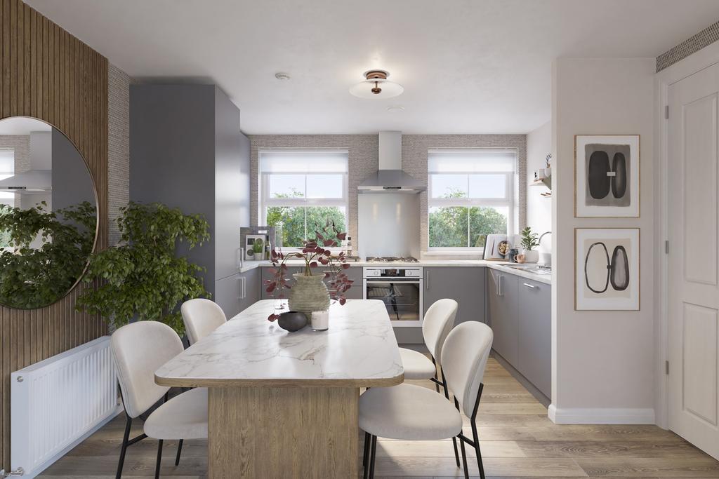 Kitchen and dining room in the 2 bedroom...