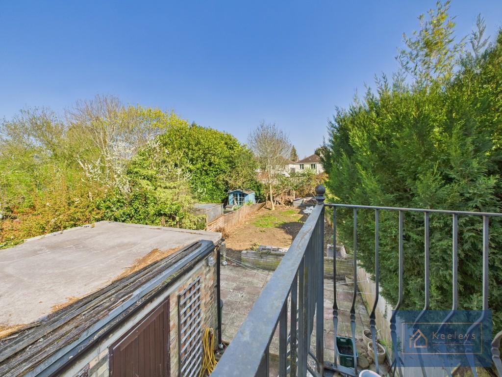 View from balcony to rear garden