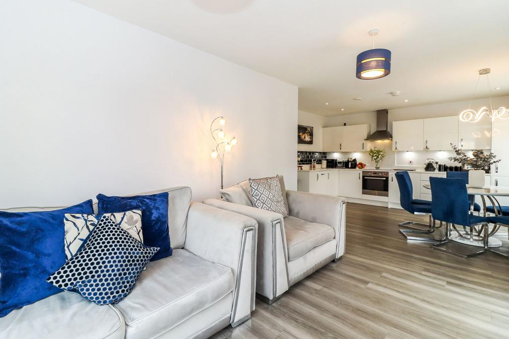 Lounge to dining space