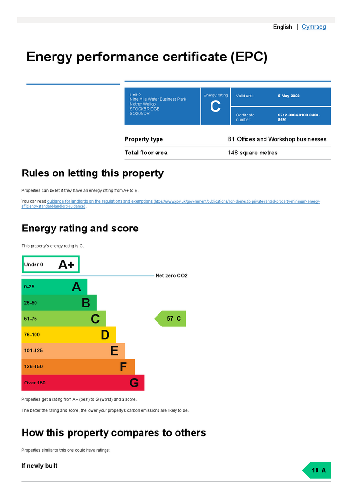 EPC Certificate Arranged