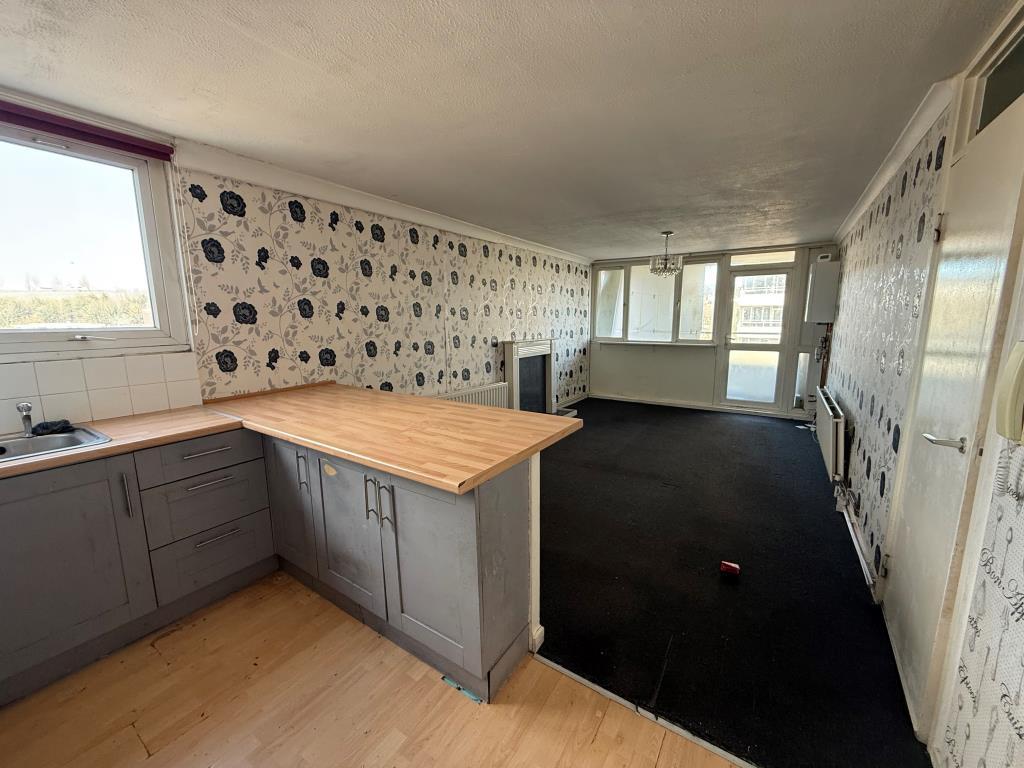 Kitchen looking towards living room