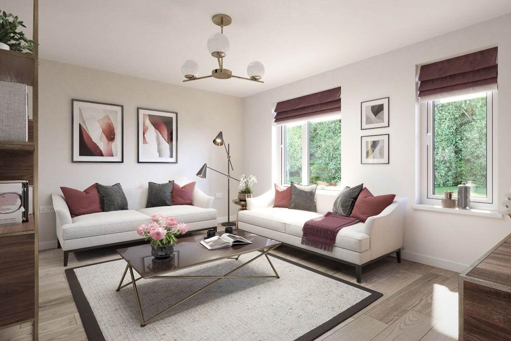 A calm, light-filled lounge made for movie...