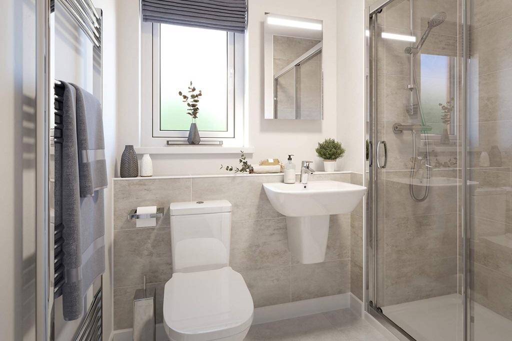 The en suite shower room for bedroom one