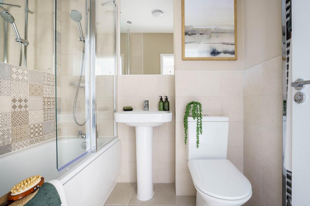 Bathroom with shower package