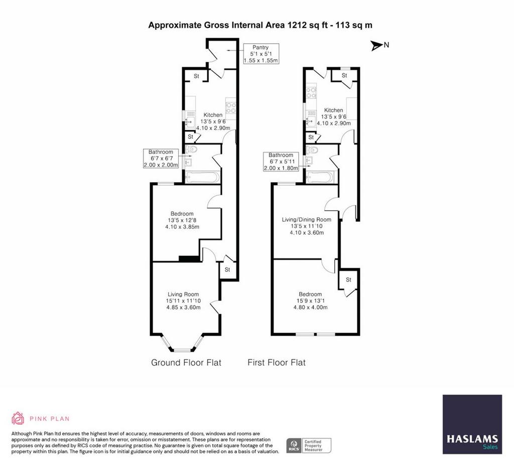 Flat 1 &amp; 2, 38 floorplan