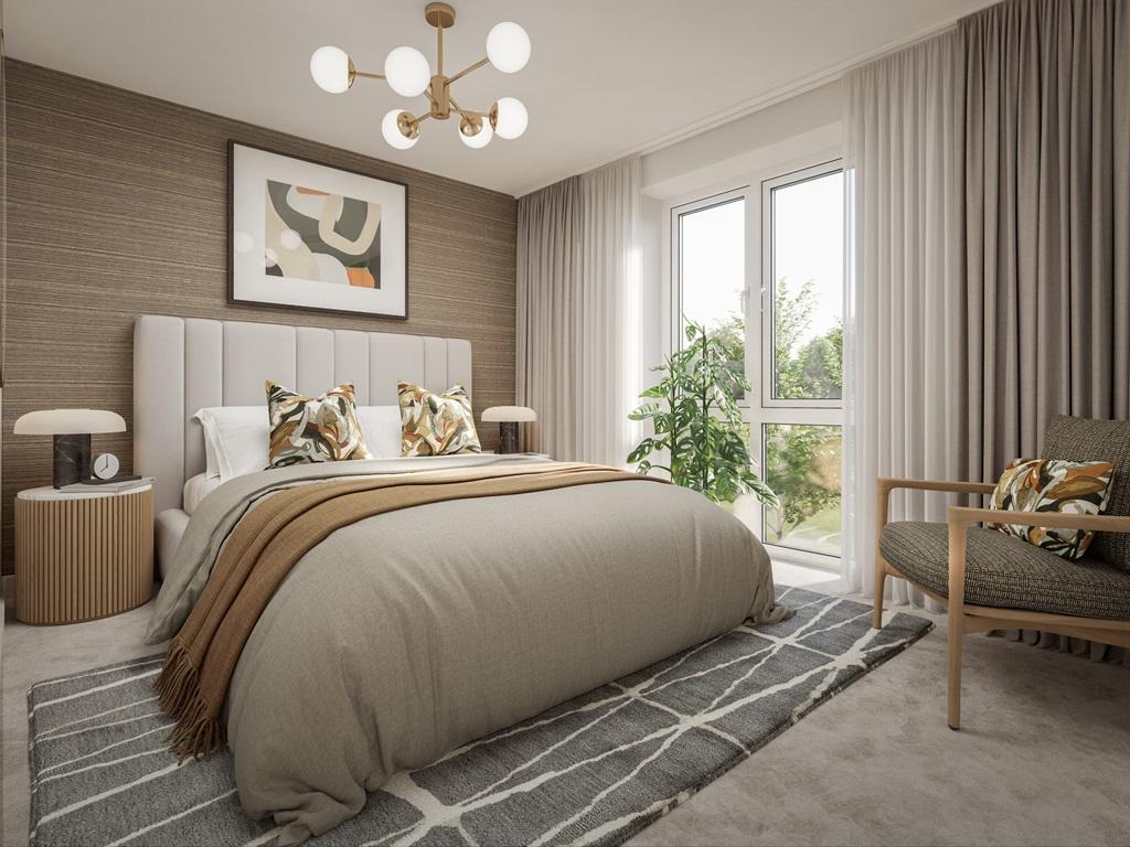 A generous main bedroom offers a peaceful escape