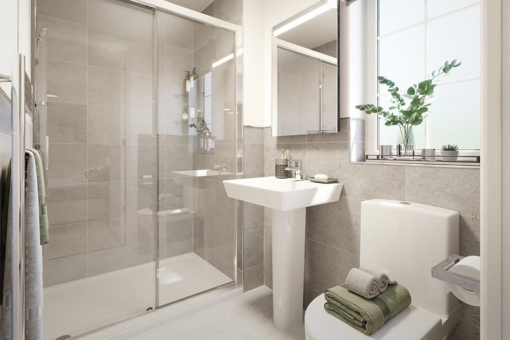 Internal view of the en suite in the four...
