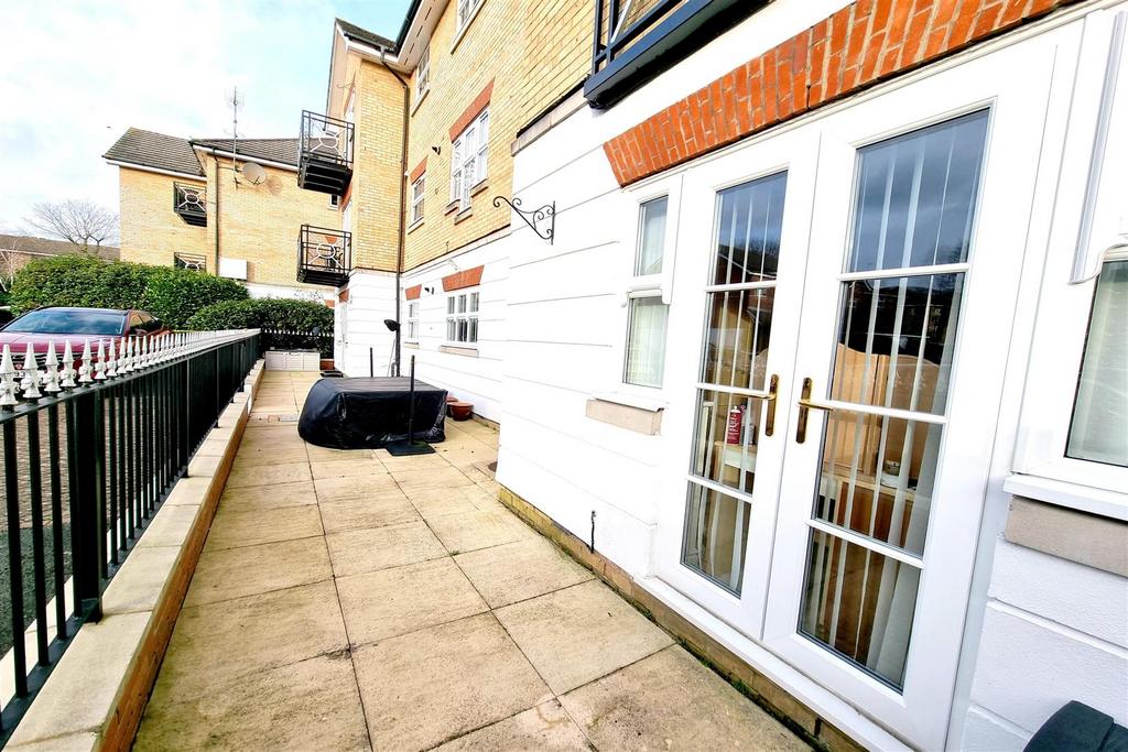 Large private gated terrace to rear: