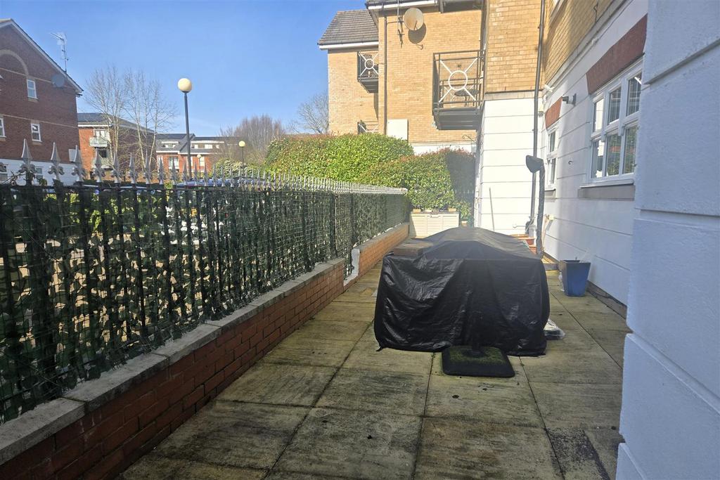 Large private gated terrace to rear: