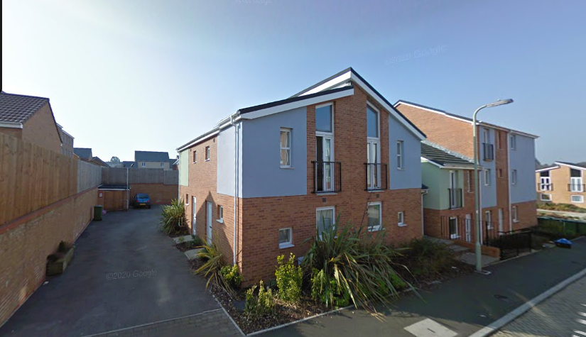 Front view of the block of 4 apartments with...