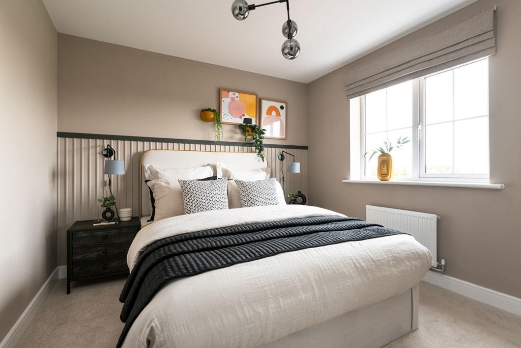 The main bedroom offers an idyllic place to relax