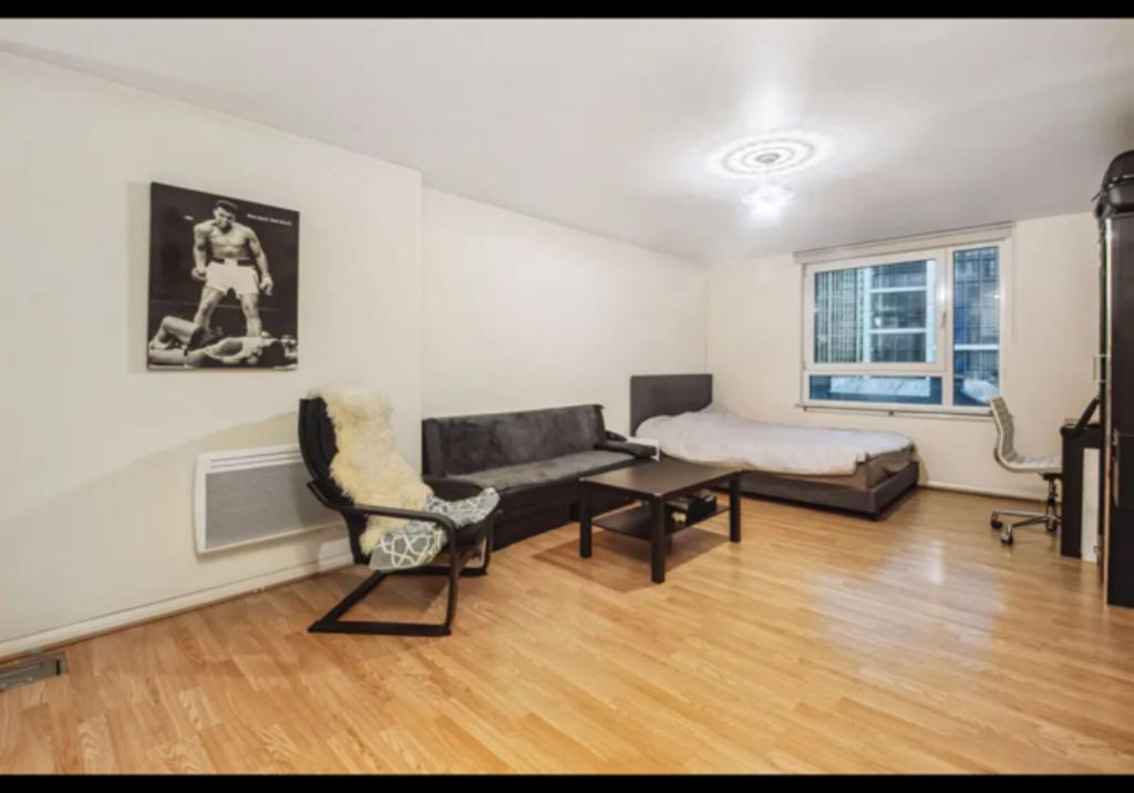 Studio apartment interior, open plan living