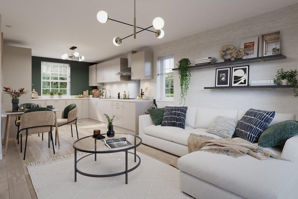 Internal CGI of the living and dining area in...